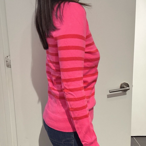 GAP Vibrant Pink Striped Women's Sweater - Picture 2 of 4